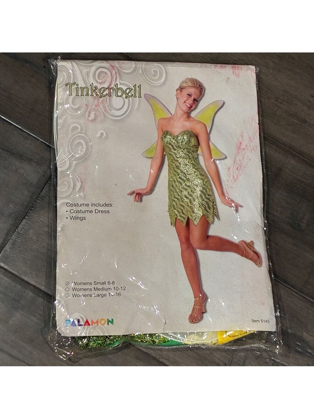 Tinkerbell Sequin and Wings Costume - Size Small